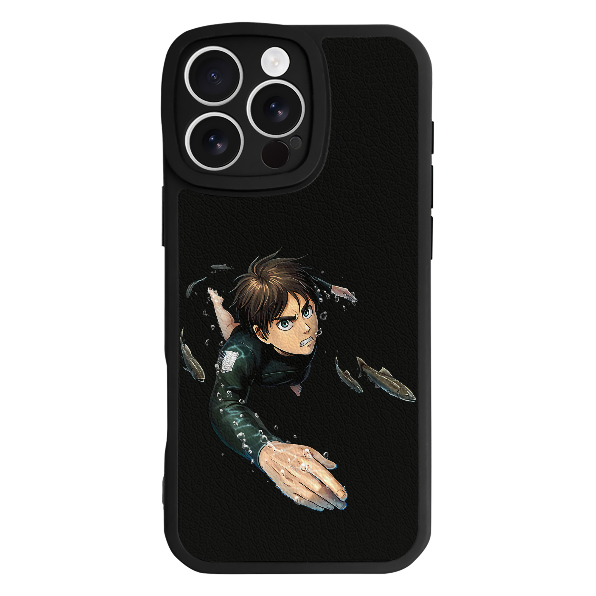 （画像用） 進撃の巨人 エレン･イェーガー Attack on Titan Eren Jäger 【iPhone 16シリーズ対応】シリコンスマホケース（レザー調） 材質：シリコン